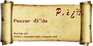 Peszer Éda névjegykártya